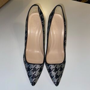 J. Crew Black and Silver Houndstooth Women's Heels